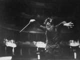 Italian Conductor Claudio Abbado Rehearsing the La Scala Opera Orchestra