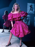 Buy Actress Morgan Fairchild Wearing Pink Dress, Reflected by Mirror at AllPosters.com