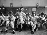 Buy Boys Club Little League Baseball Players Putting on Their Uniforms Prior to Playing Game at AllPosters.com
