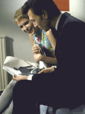 Actors Mia Farrow and Laurence Harvey During Filming of the Motion Picture 