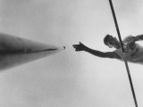 Bob Gutowski, US Pole Vaulter, Going over Pole