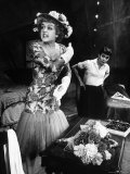 Actors Angela Lansbury and Joan Plowright in Scene From Broadway Play 
