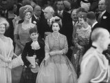 Queen Elizabeth with Prince Charles and Elizabeth Ii at Princess Margaret's Wedding