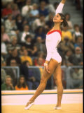 US Gymnast Ludmila Turishcheva Performing a Floor Exercise at the Summer Olympics