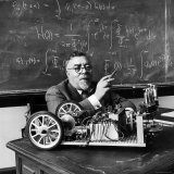 Professor Norbert Wiener, American Mathematician Who Founded Cybernetics, in Classroom at MIT