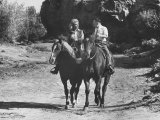 Actress Inger Stevens Getting a Ridding Lesson