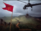 US 1st Air Cavalry Skycrane Helicopter Delivering Ammunition and Supplies to Besieged Marines