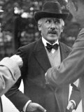 Famous Maestro Arturo Toscanini Stopping in Street and Talking to 2 Men