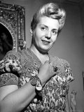 Eva Peron, Wife of Argentinean Pres. Candidate. Posing in Her Apartment
