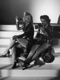 Marilyn Monroe and Jane Russell During a Break While Filming 