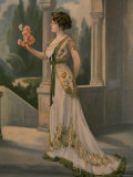 White Robe de Diner Trimmed in Green, Adorned with Gold Embroidery Designed by Zimmermann