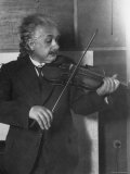 Physicist Albert Einstein Photographed by E. O. Hoppe Playing Violin