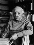Famed Scientist Albert Einstein in His Study at Home