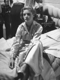 Buy Actress Lauren Bacall Sitting on Bed During Break on the Set of the Movie "Young Man with a Horn" at AllPosters.com