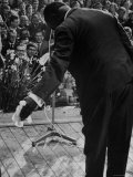 Buy Trumpeter Louis Armstrong Bowing to a Spellbound Dutch Audience During a Concert with His Band at AllPosters.com