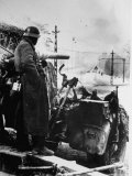 Buy German Soldier Manning Gun Protect Wide Avenue from Enemy Forces During Fighting on Eastern Front at AllPosters.com