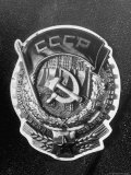 Russian Order of Labor Badge Featuring a Reproduction of the Dnieper Hydroelectric Dam