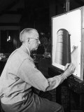 Charles Sheeler at Work on a Painting Which is to Be Used as a Fortune Cover