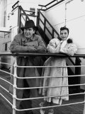 Actors Burgess Meredith and Paulette Goddard on Liner Queen Elizabeth on North Atlantic Crossing