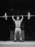 American Bantamweight Joseph Depietro Competing in Weightlifting Event at Summer Olympics