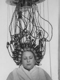Buy Woman at Hairdressing Salon Getting a Permanent Wave at AllPosters.com