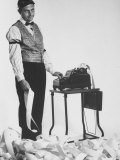 Bob Newhart Practicing Suggested Roles for His New TV Show