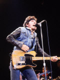Bruce Springsteen Playing Guitar While Performing on Stage Premium Photographic Print