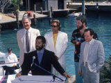Philip Michael Thomas and Don Johnson at a Press Conference for Miami Vice