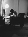 Presidential Candidate John F. Kennedy Makes Last Minute Notes in at Democratic National Convention