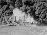 USS West Virginia and USS Tennessee Damaged or Sunk During Japanese Surprise Attack on Pearl Harbor