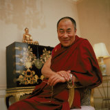 Tibetan Spiritual Leader in Exile Dalai Lama in Smiling Portrait
