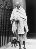 Hindu Nationalist Leader Mohandas Gandhi Standing Outside 10 Downing Street