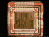 Close Up of the Internal Structure of an Intel Pentium Processor with MMX Technology