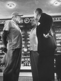 Buy Noel Coward Chatting with Ernest Hemingway and Alec Guinness on Set Location at Sloppy Joe's Bar at AllPosters.com