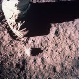 Foot of Astronaut Buzz Aldrin, Who Becomes the 2nd Man to Walk on Surface of the Moon