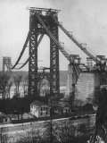 Main Towers and Cables of the George Washington Bridge under Construction