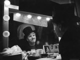 Charlie Chaplin Looking Into Mirror, Putting on Makeup for Role as the Animal Trainer Premium Photographic Print