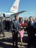 Pres. John F Kennedy and Wife Jackie at Love Field During Campaign Tour on Day of Assassination