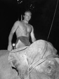 Lex Barker at Charity Show Put on by Hollywood Stars with Ringling Brothers Barnum and Bailey Premium Photographic Print