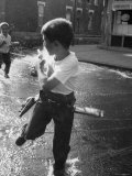 Frank Vittorio Fires Backwards with Toy Gun at Pursuer Bill Maleckas