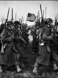 American Glider Troops' Airborne Unit on Parade at Airfield Before Eisenhower's D Day