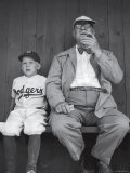 Brooklyn Dodgers General Manager Branch Rickey Sitting with Grandson Watching Spring Training