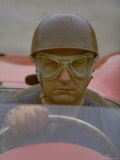 Argentine Auto Racer Juan Manuel Fangio Sitting at Wheel of Race Car at Las Mans