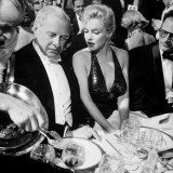 Ambassador Winthrop Aldrich, Ex Envoy to Britain Chatting with Actress Marilyn Monroe