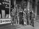 Construction Workers Taking Lunch Break During Construction of Queens Midtown Tunnel, NYC