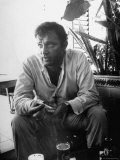 Richard Burton Relaxing in Cantina on Location
