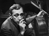 Candid of Cellist Gregor Piatigorsky in RCA Victor Studio Recording a Piece by Brahms