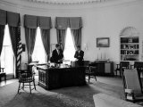 President John F. Kennedy in Oval Office with Brother, Attorney General Robert F. Kennedy
