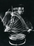 Drummer Gene Krupa Playing Drum at Gjon Mili's Studio