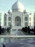 Buy First Lady Jackie Kennedy Standing by Reflecting Pool in Front of Taj Mahal During Visit to India at AllPosters.com